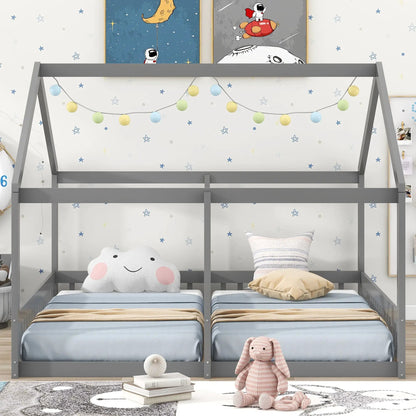 House Platform Beds For Two With Guardrails