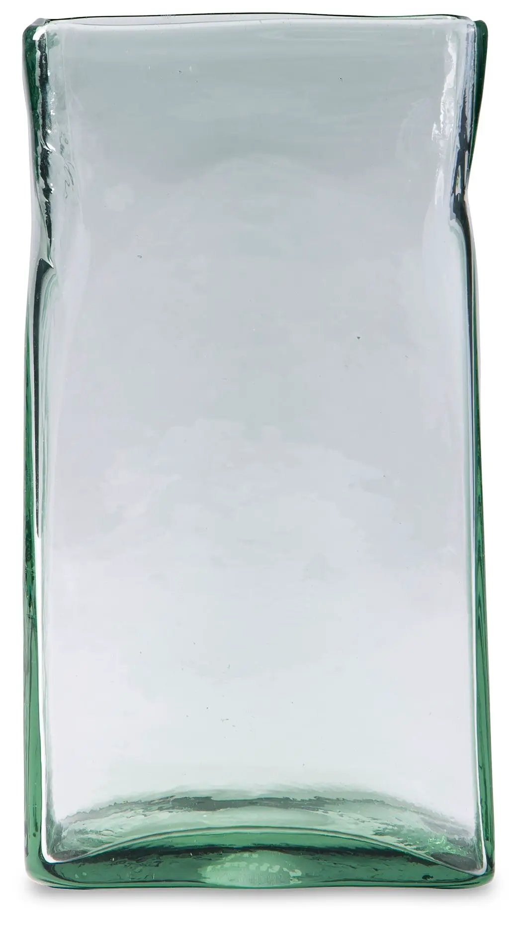 Taylow vase, rectangular seafoam green glass with thick-walled edges on Tampa Home & Garden Store