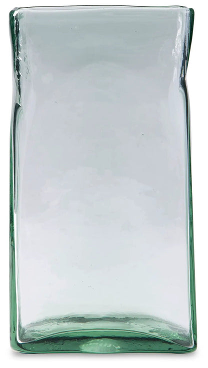 Taylow vase, rectangular seafoam green glass with thick-walled edges on Tampa Home & Garden Store