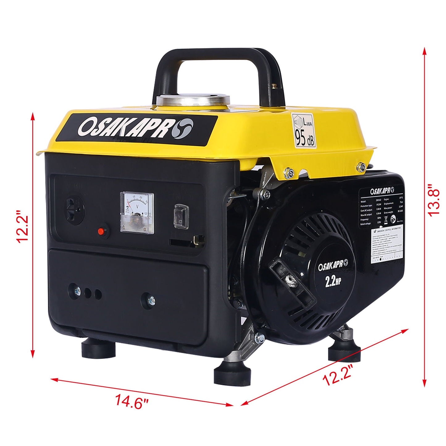 Portable Gas Generator for Quiet Home Use Yellow