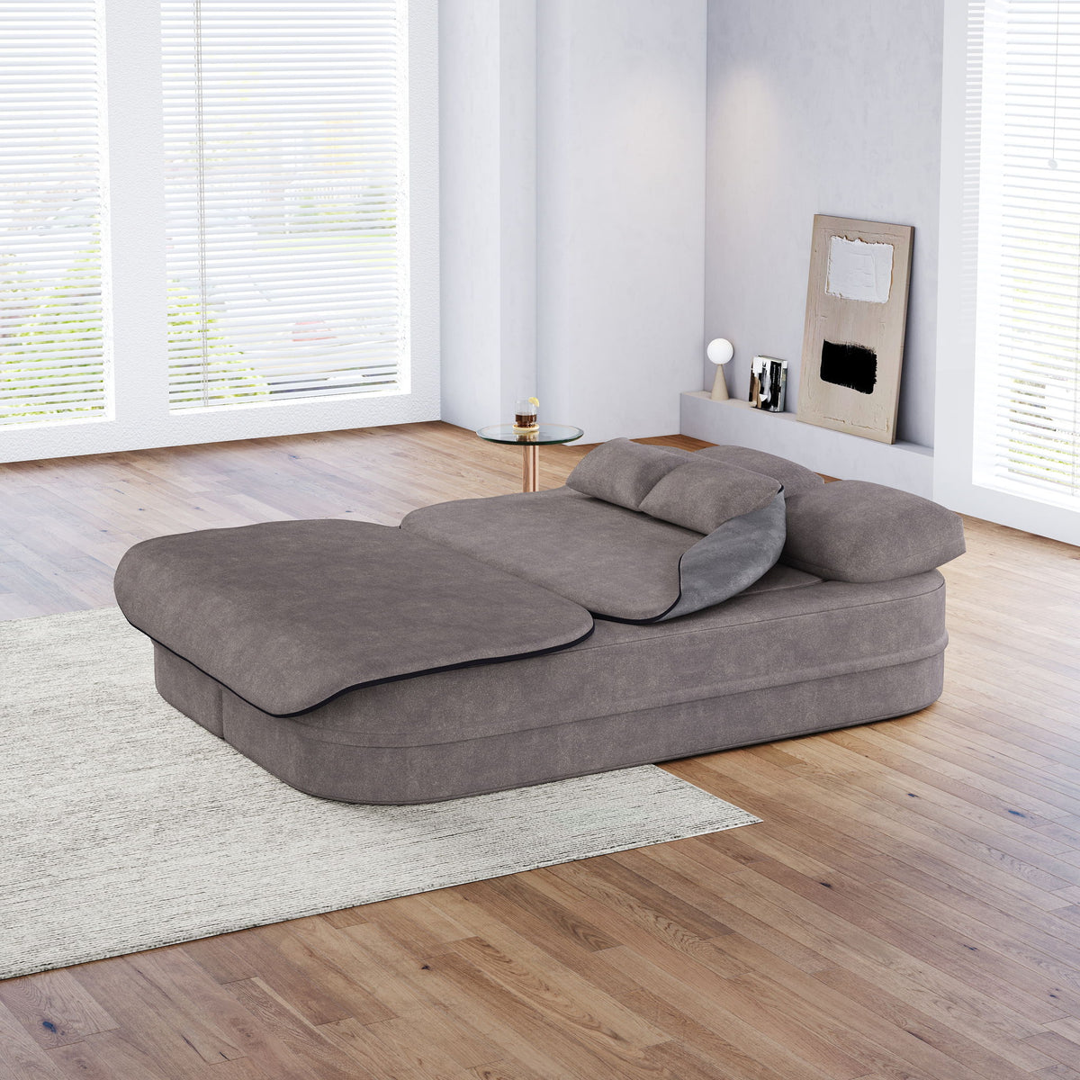 Foldable Sofa Bed with a Multi Functional Blanket