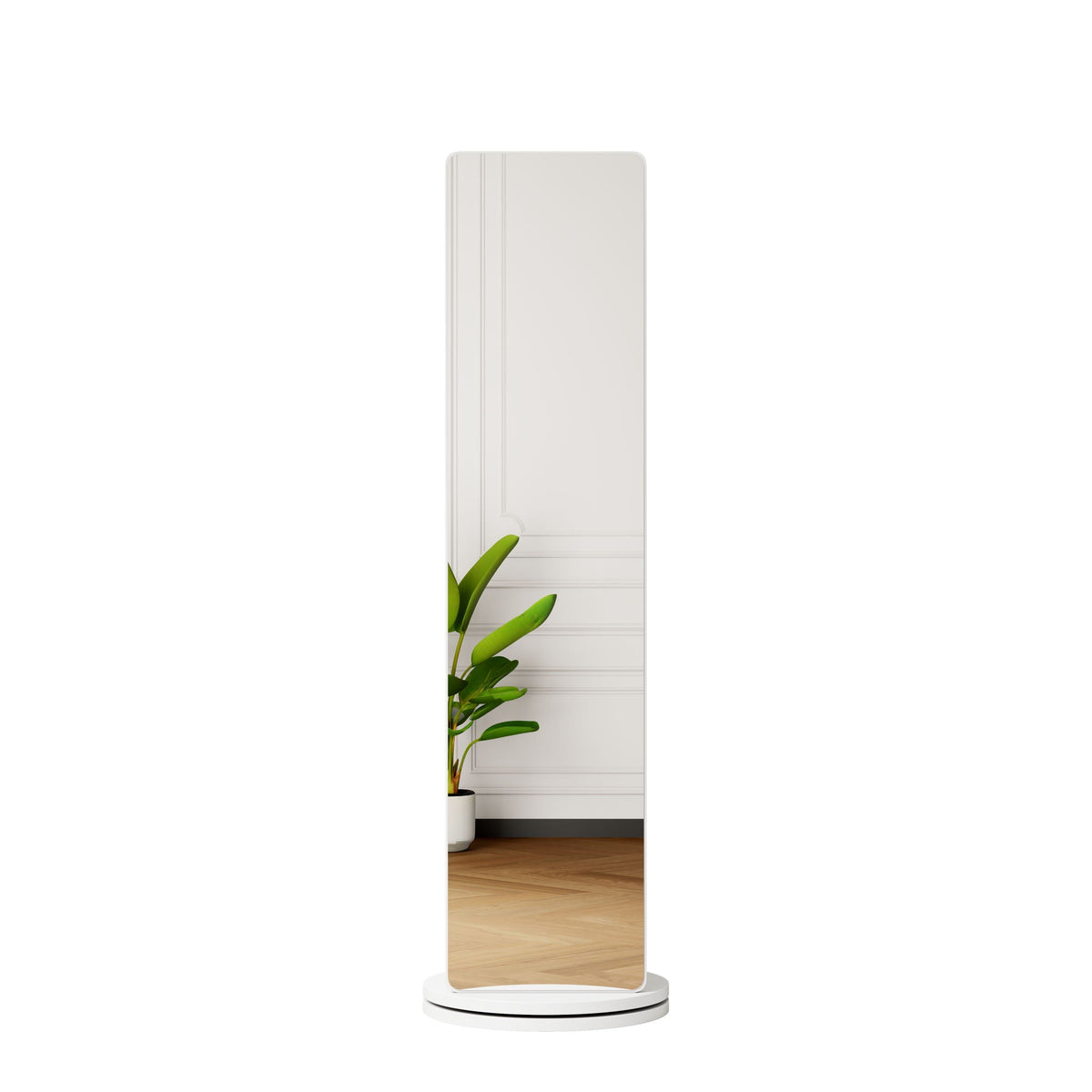 3 In 1 multifunctional full-length clothing mirror with rotating design in white finish on Tampa Home & Garden Store