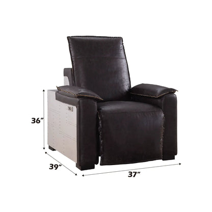 Misezon dark brown top grain leather power motion recliner by Unique Piece Furniture, recliner on Tampa Home & Garden Store