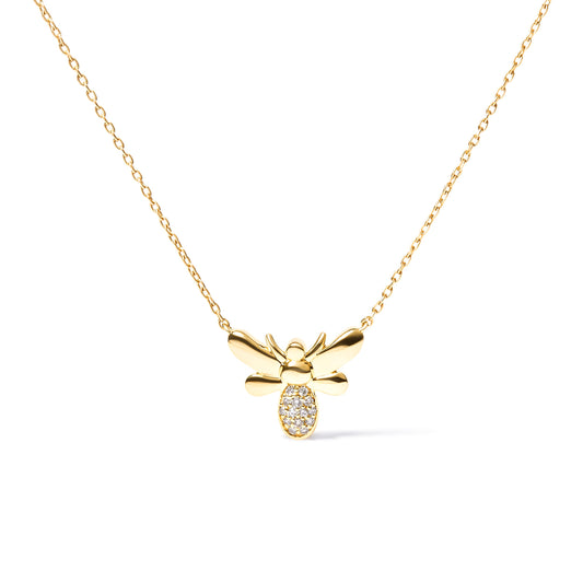 10K yellow gold diamond-accented bumble bee pendant necklace with 18-inch chain by Bids.com on Tampa Home & Garden Store