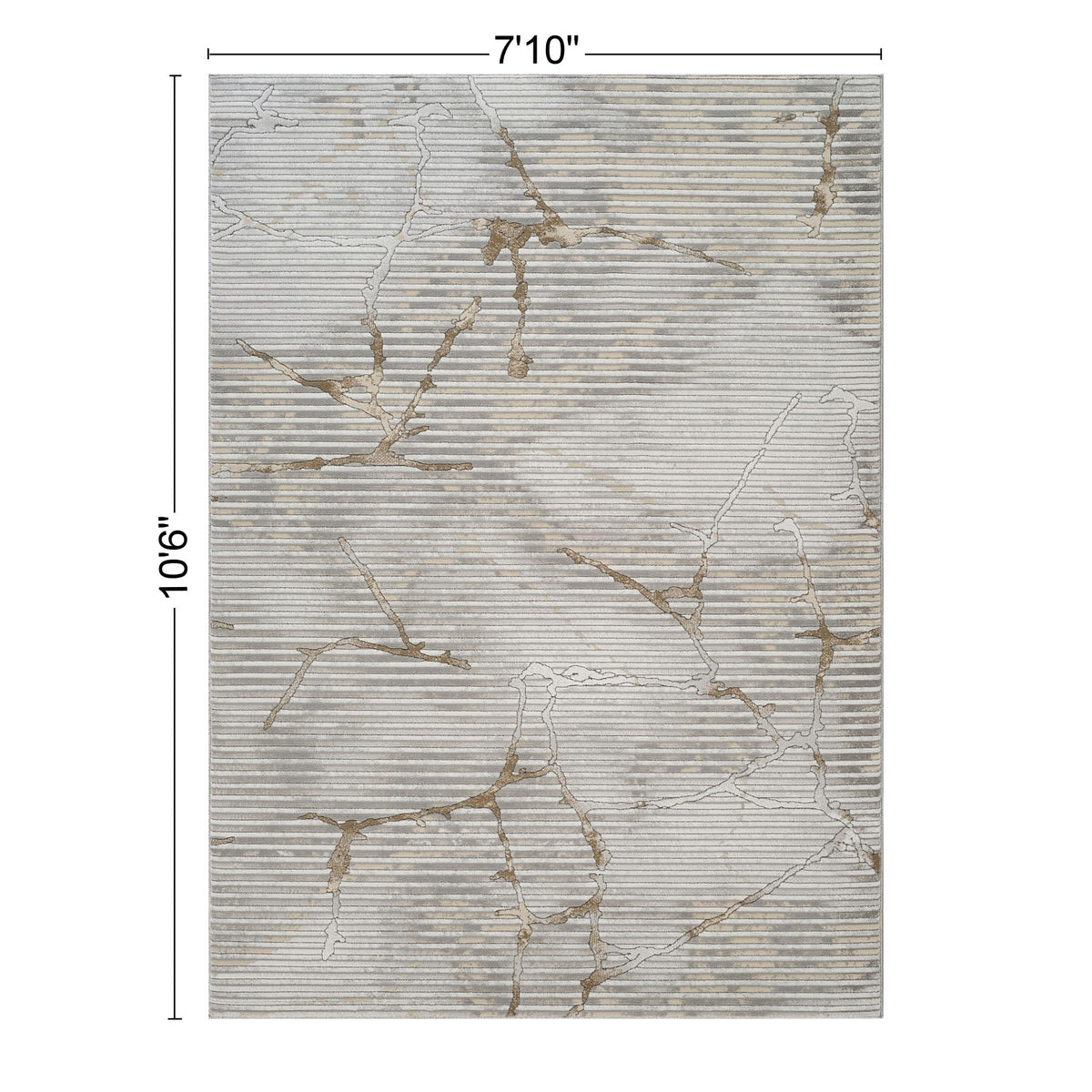 Gray geometric area rug with soft pile by HouseOfZazla; gray with beige crackle lines on Tampa Home & Garden Store