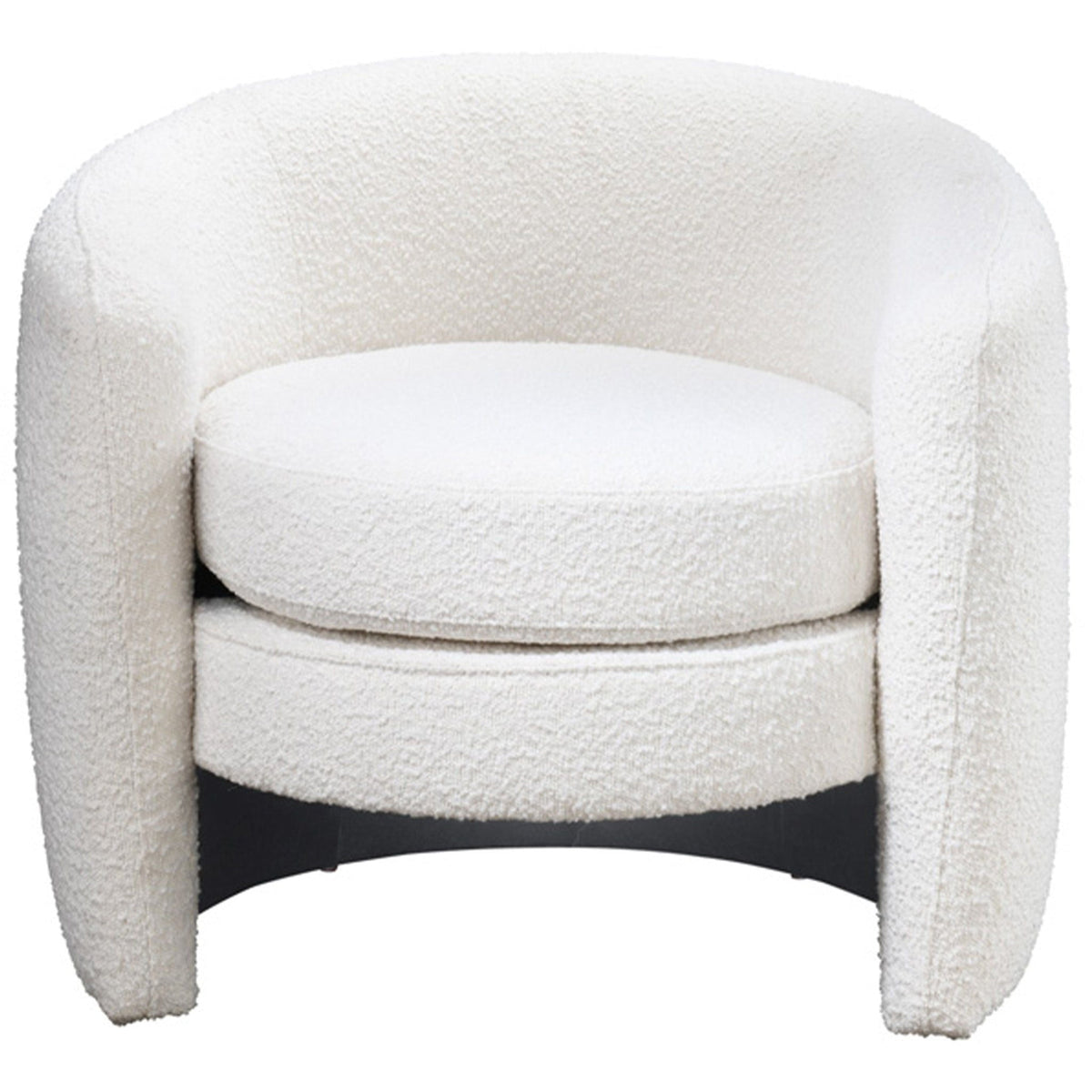 White boucle upholstered lounge chair with fully padded back by HouseOfZazla on Tampa Home & Garden Store