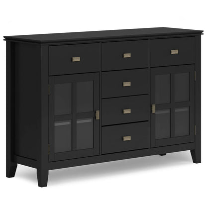 Artisan Handcrafted Sideboard Buffet in matte black with brass square pulls on Tampa Home & Garden Store