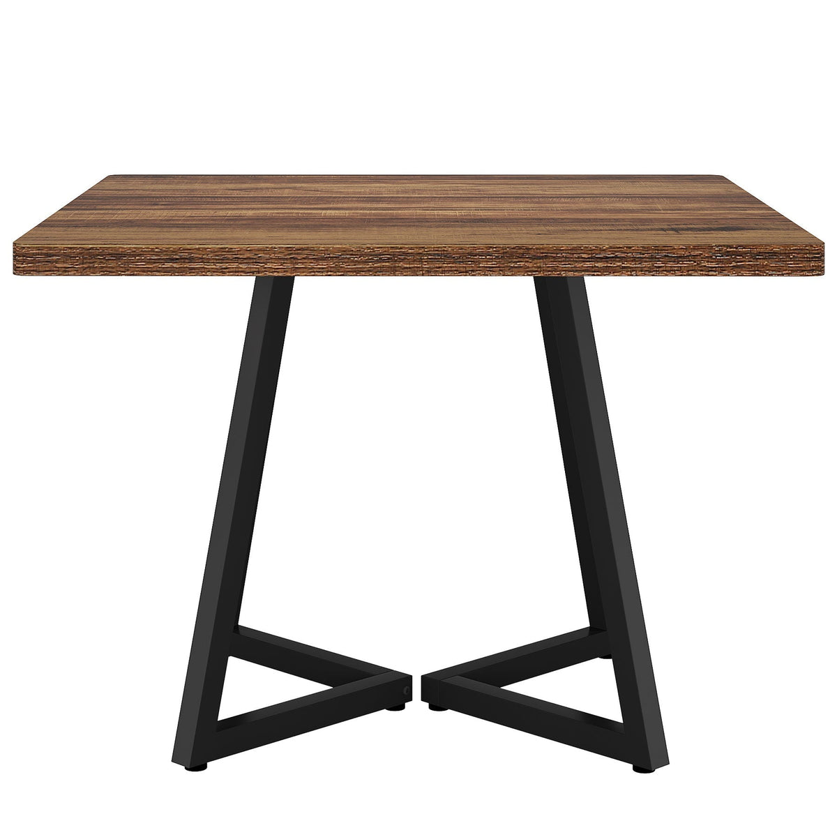 Square dining compact kitchen table brown wood grain top with black angled legs HouseOfZazla on Tampa Home & Garden Store