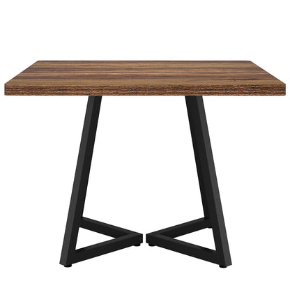 Square dining compact kitchen table brown wood grain top with black angled legs HouseOfZazla on Tampa Home & Garden Store