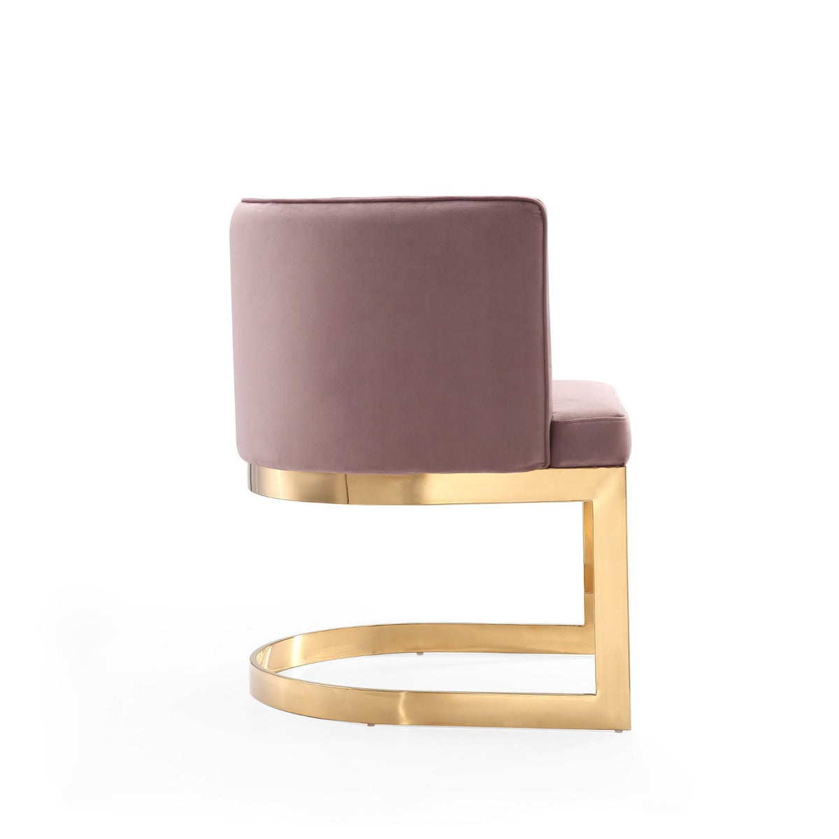 Aura dining chair in pink velvet with gold brass frame by HouseOfZazla on Tampa Home & Garden Store