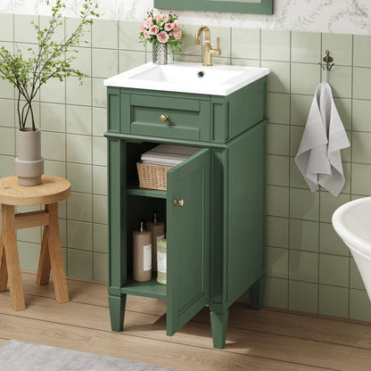 French Style Vanity With Sink and Solid Wood Legs