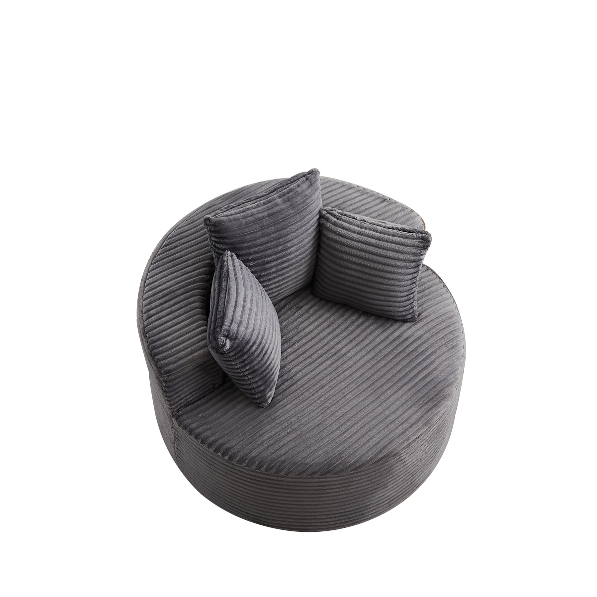 Modern Round Corduroy and Single Sofa Chair