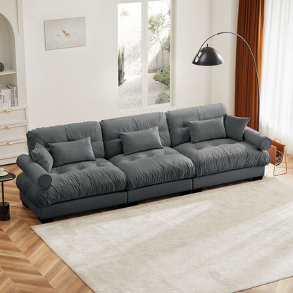 Large Modern Sofa With Cloud Comfort And Pillows