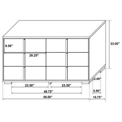 Jeremiah Modern Bedroom Set and Led Headboard