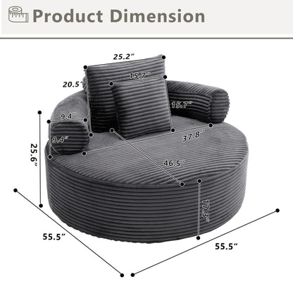 Round Sofa Bed and Pillows for the Living Room