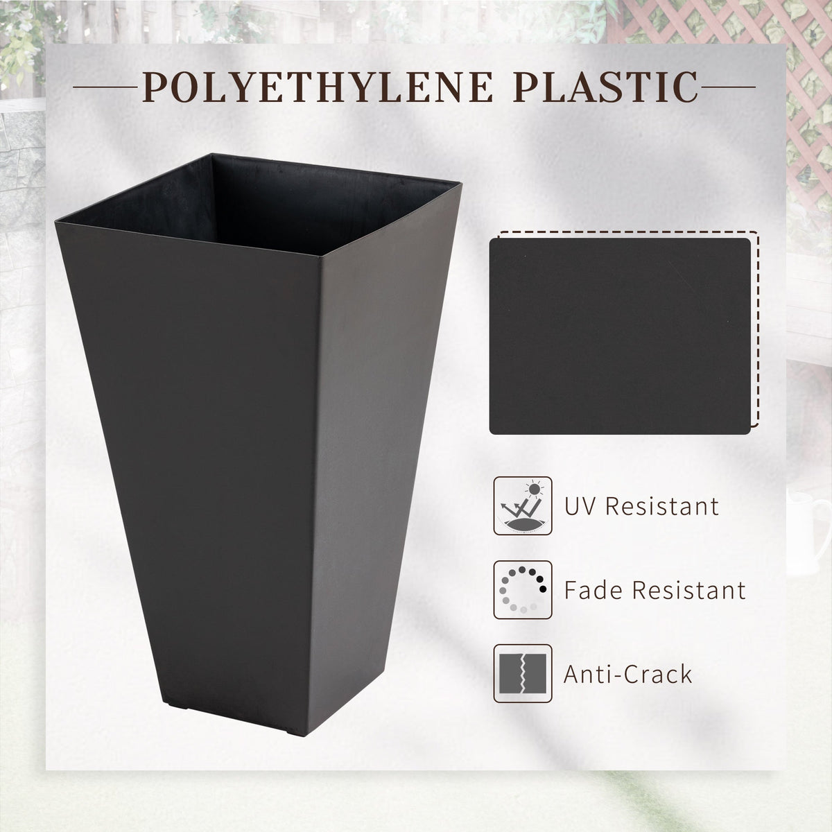 Outsunny 3-pack tall polyethylene plastic planters with drainage holes by HouseOfZazla on Tampa Home & Garden Store
