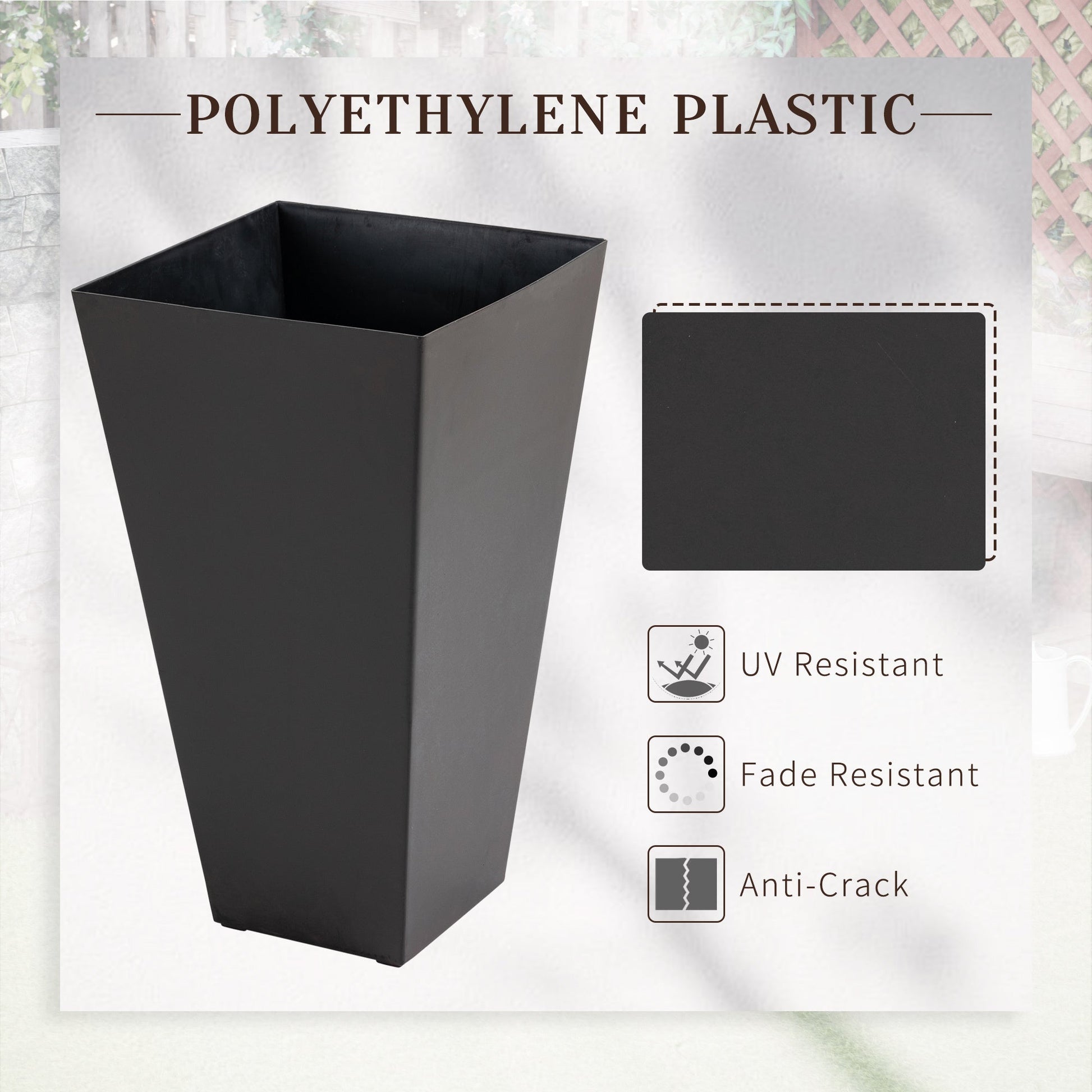 Outsunny 3-pack tall polyethylene plastic planters with drainage holes by HouseOfZazla on Tampa Home & Garden Store