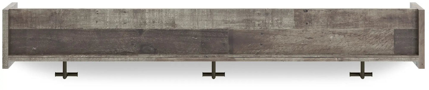 Neilsville wall mounted coat rack rustic gray wood with metal feet Unique Piece Furniture on Tampa Home & Garden Store