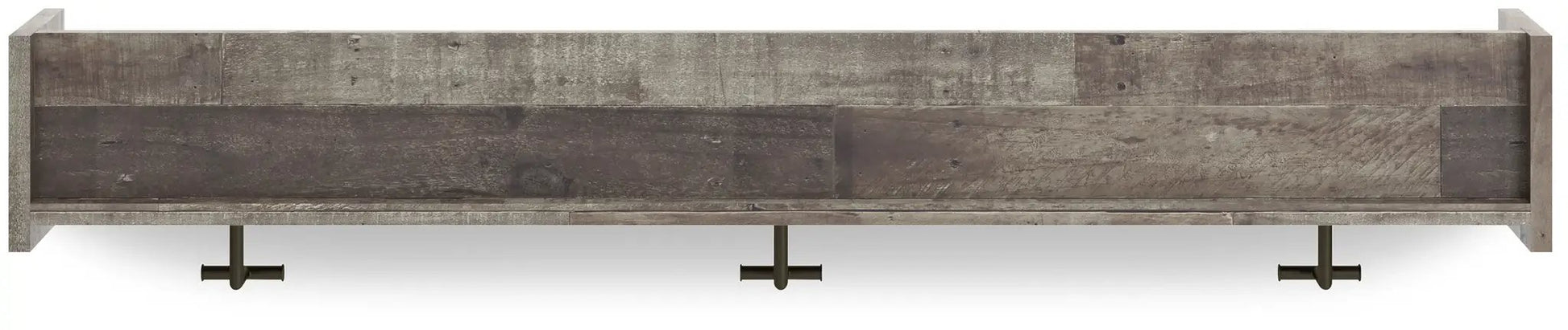 Neilsville wall mounted coat rack rustic gray wood with metal feet Unique Piece Furniture on Tampa Home & Garden Store