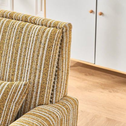 Comfy Upholstered Armchair And Wooden Frame