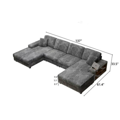 U Shaped Convertible Sofa Four Seater Lounge