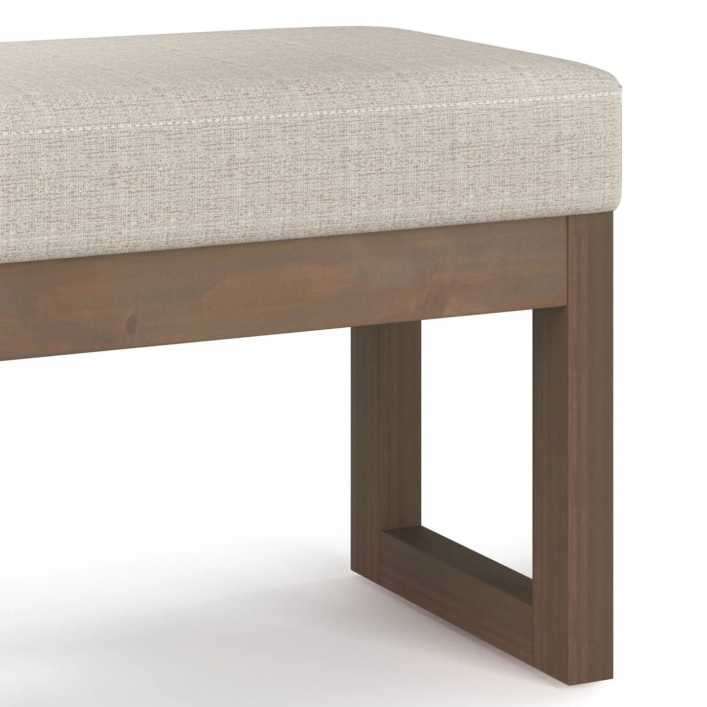 Milltown Upholstered Ottoman Bench With Driftwood