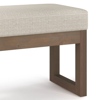 Milltown Upholstered Ottoman Bench With Driftwood