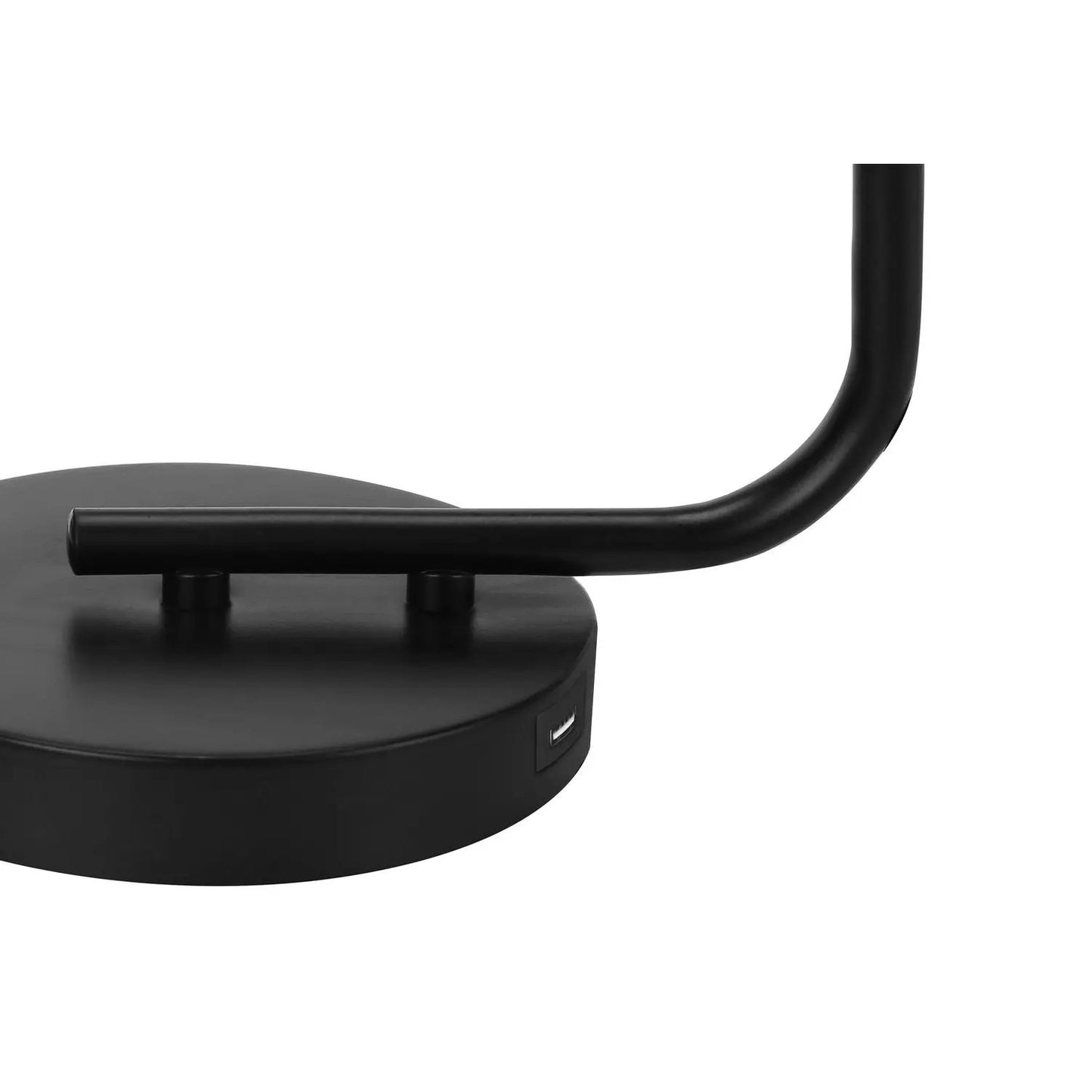 Table lamp with black finish, curved arm, USB port included by Unique Piece Furniture on Tampa Home & Garden Store
