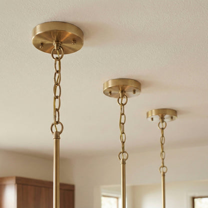 Vista brass pendant lights with chain suspensions, set of 3 on Tampa Home & Garden Store
