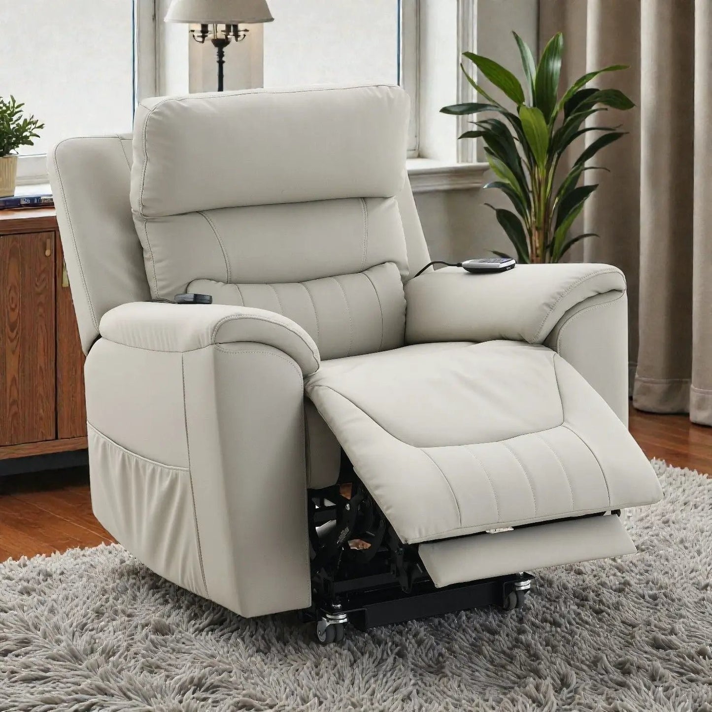 Marsha Silicone Leather Power Recliner With Lift