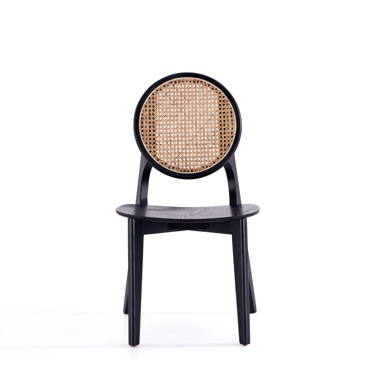 HouseOfZazla rattan cane backrest dining chair with black solid wood frame on Tampa Home & Garden Store