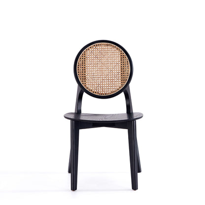 HouseOfZazla rattan cane backrest dining chair with black solid wood frame on Tampa Home & Garden Store