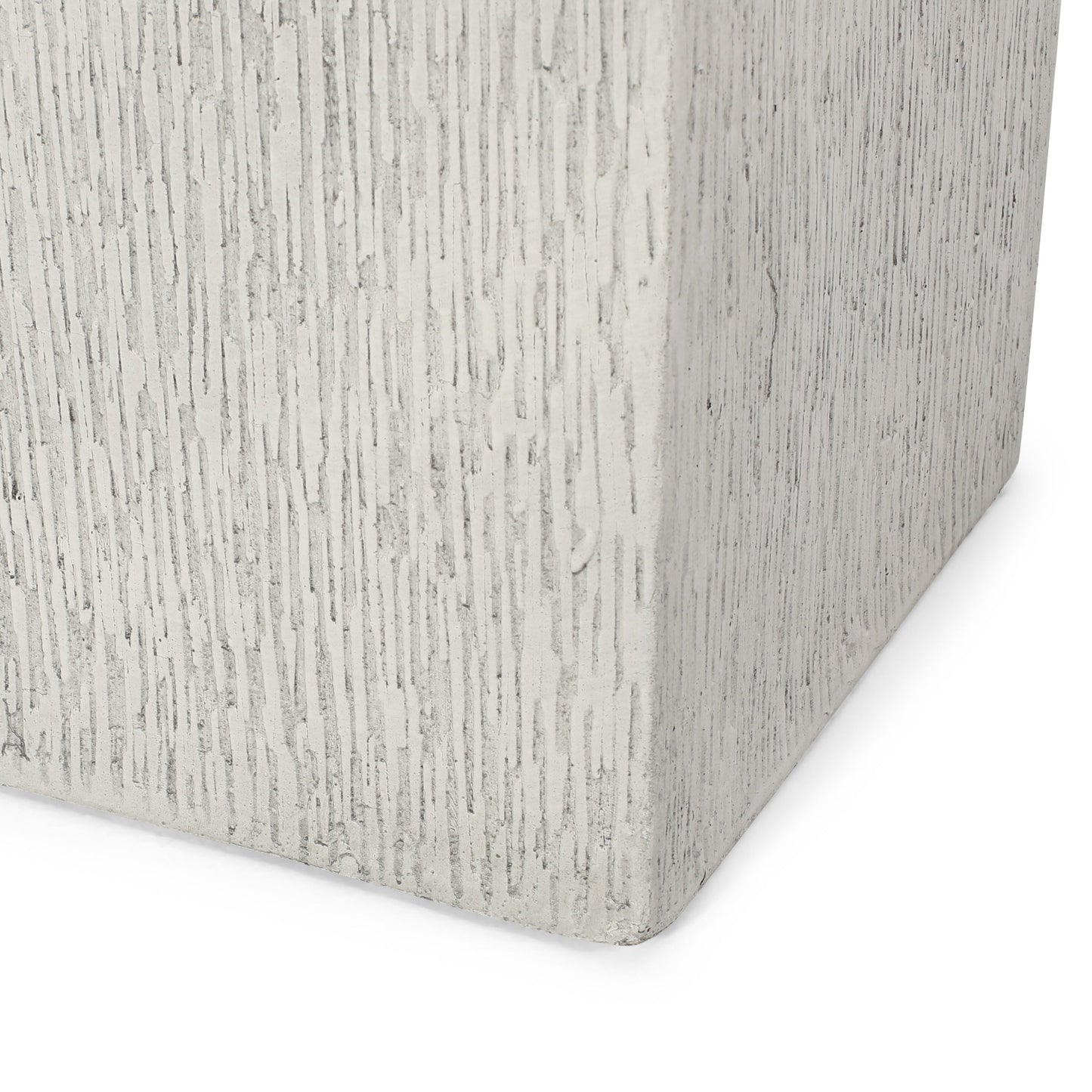 MGO Planter concrete-textured gray finish with vertical grooves on Tampa Home & Garden Store