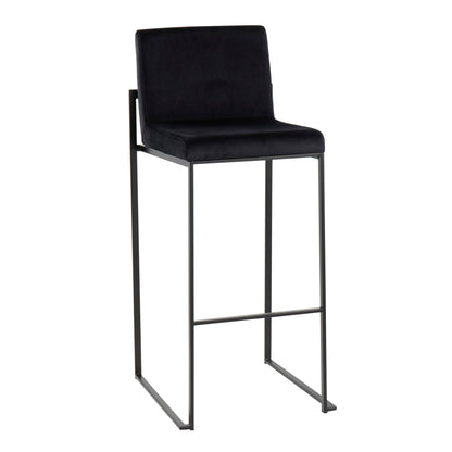 High-back contemporary barstool by HouseOfZazla in black upholstery with metal frame on Tampa Home & Garden Store
