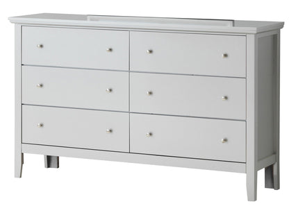 Primo dresser with six light-gray drawers, silver knob pulls, and a durable hardwood frame on Tampa Home & Garden Store