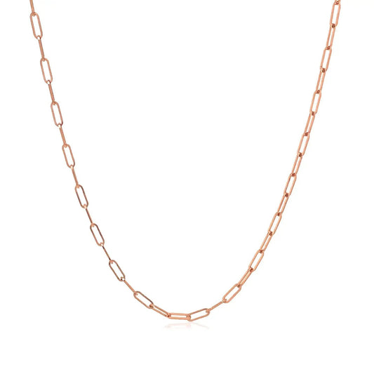 14K rose gold fine paperclip chain necklace 1.5mm by Bids.com on Tampa Home & Garden Store
