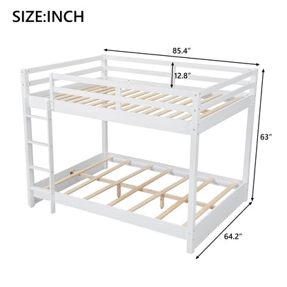 Sturdy white bunk bed with ladder by HouseOfZazla; top guard rails and wooden slat base on Tampa Home & Garden Store
