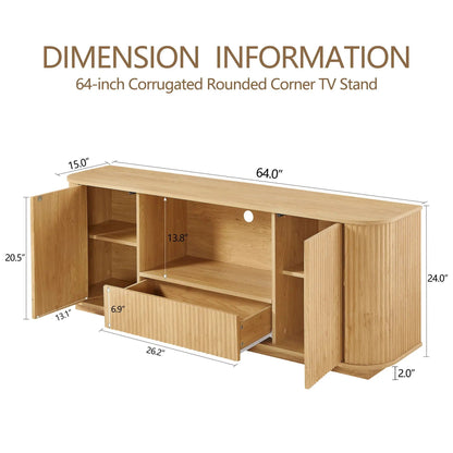 Modern Wavy TV Stand Sideboard with Cabinet