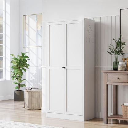 White Metal Pantry Cabinet With Steel Shelves