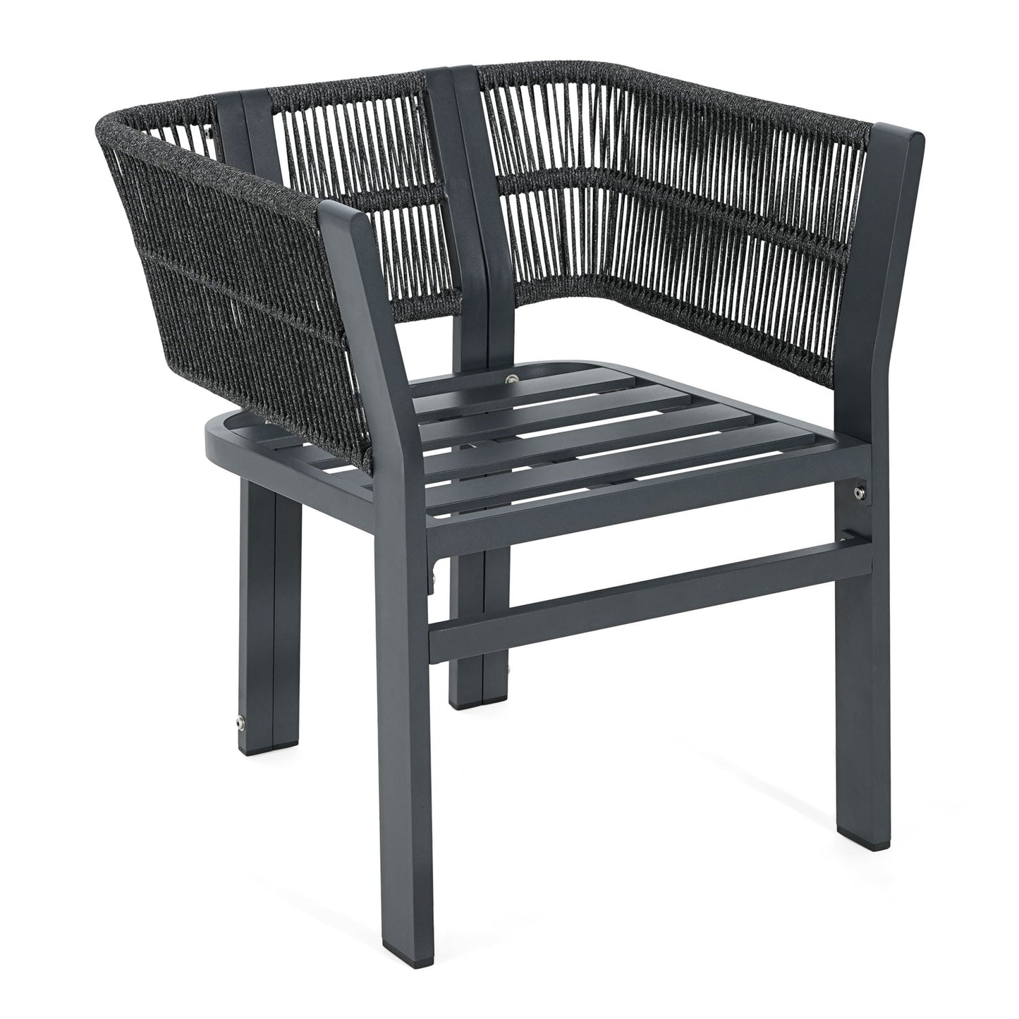 Durable Aluminum Outdoor Dining Chairs Set of Two