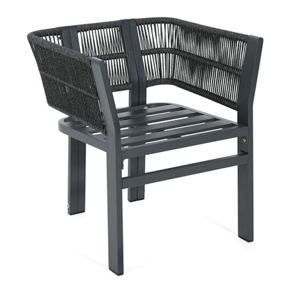 Durable Aluminum Outdoor Dining Chairs Set of Two