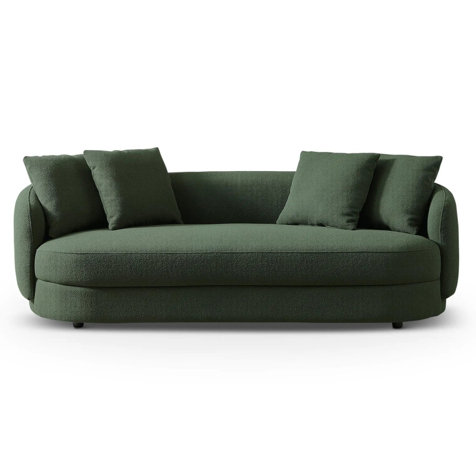 Dylan Modern French Boucle Sofa olive green textured upholstery with plush cushions on Tampa Home & Garden Store