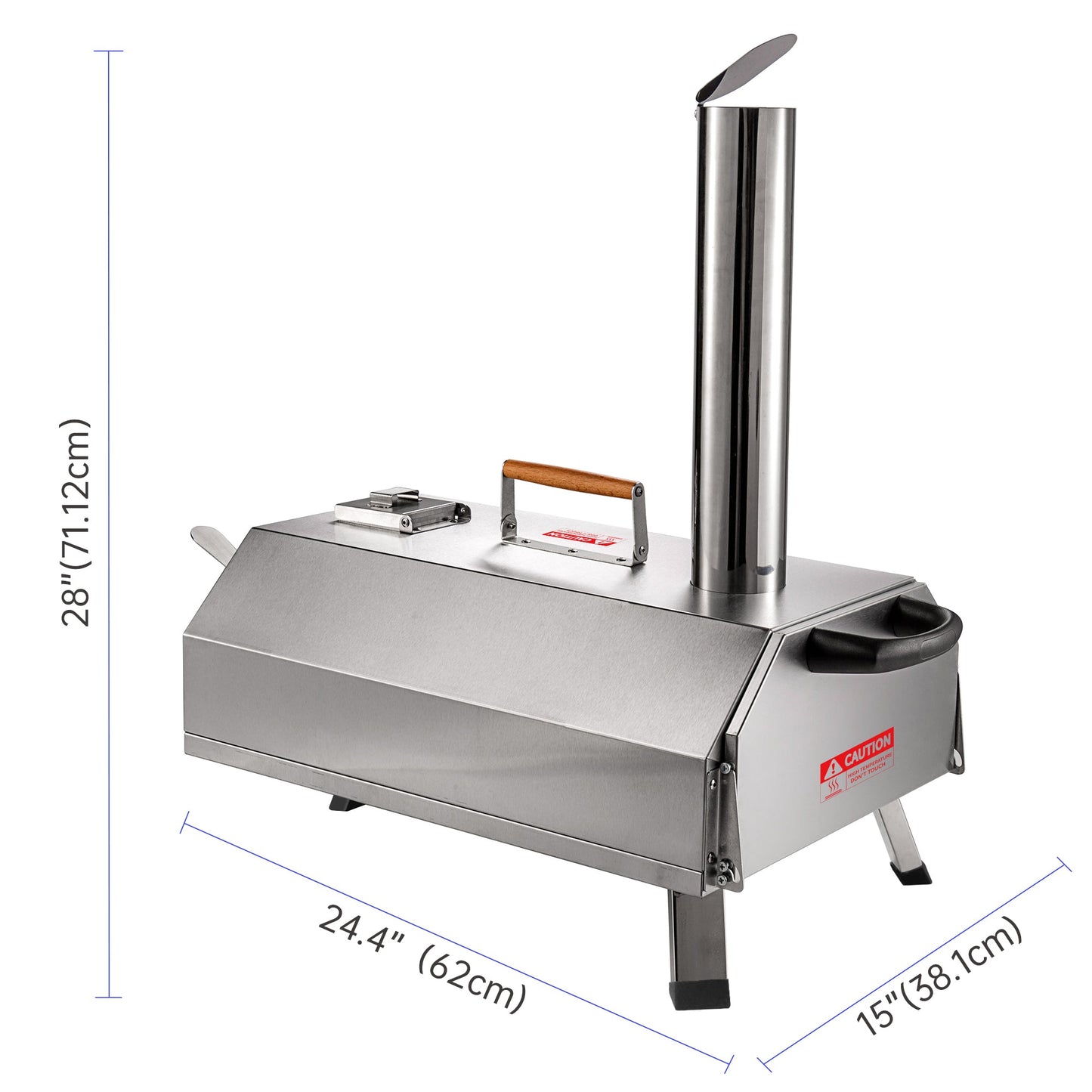 Stainless Steel Pizza Oven Outdoor 12" Automatic Rotatable Pizza Ovens Portable Wood Fired Pizza Oven Pizza Maker with Timer - Tampa Home & Garden Store