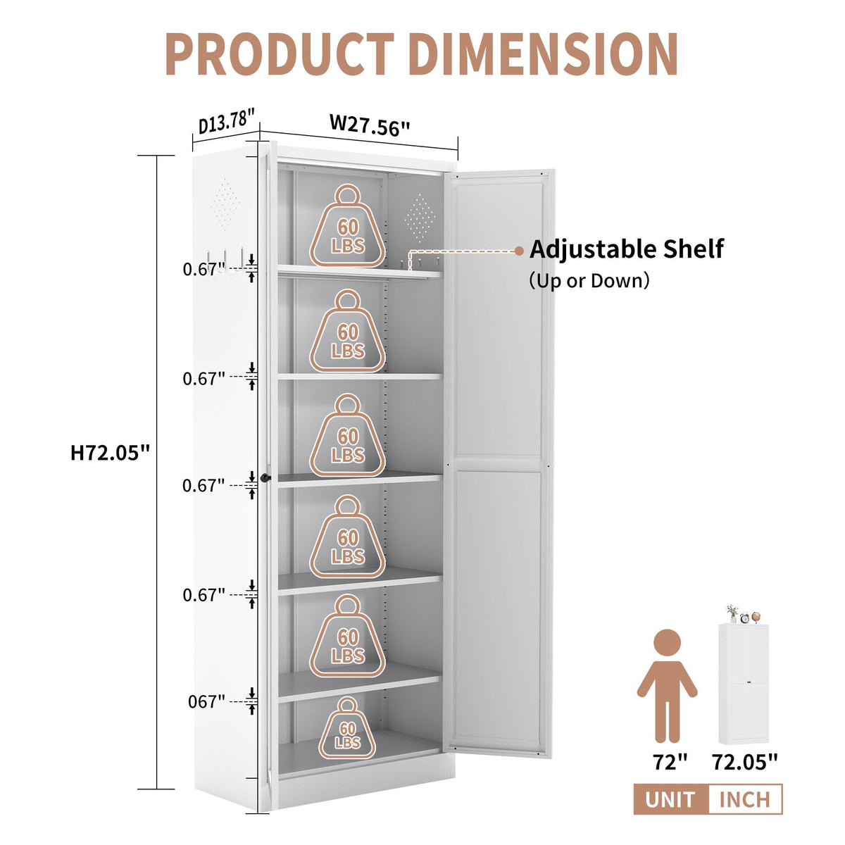 Pantry Cabinet With Doors, white metal heavy-duty freestanding storage organizer HouseOfZazla on Tampa Home & Garden Store