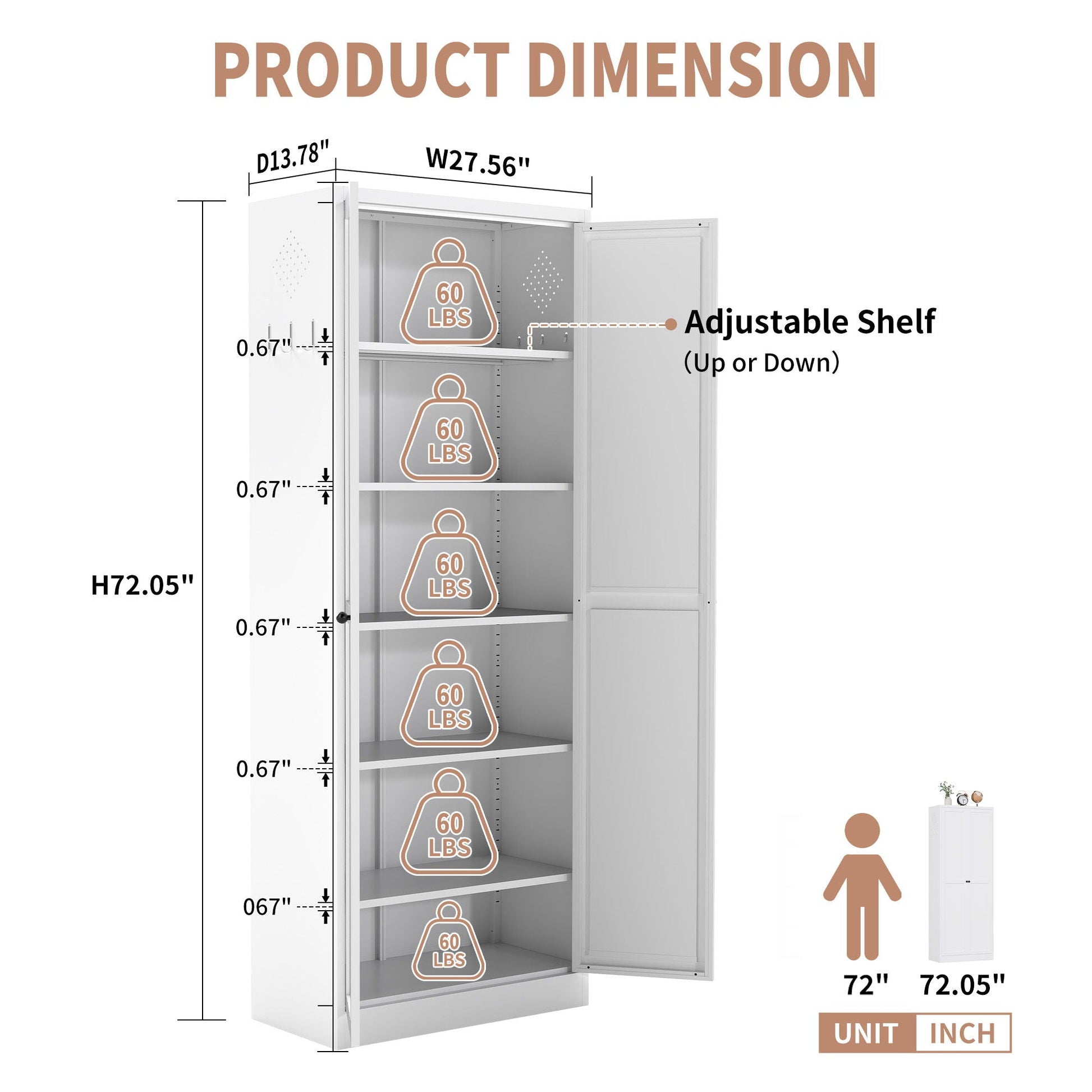 Pantry Cabinet With Doors, white metal heavy-duty freestanding storage organizer HouseOfZazla on Tampa Home & Garden Store