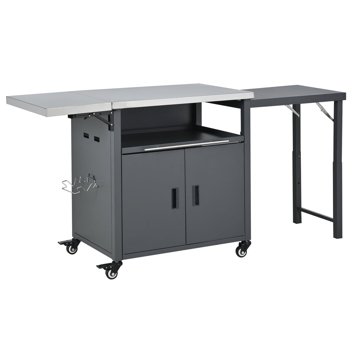 Foldable Outdoor Prep Cart and Storage Shelf