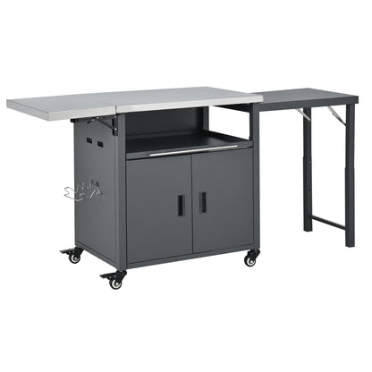 Foldable Outdoor Prep Cart and Storage Shelf
