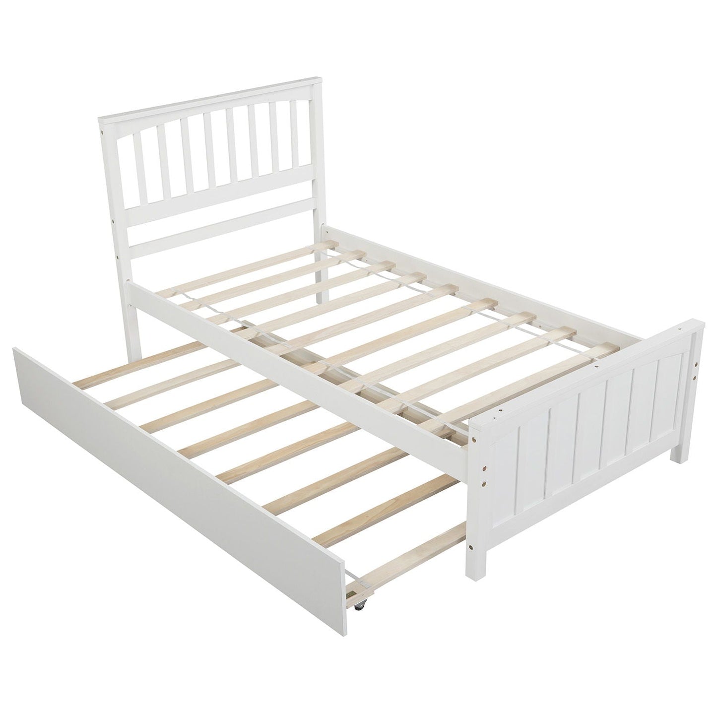 Wood Platform Bed with Headboard and Footboard