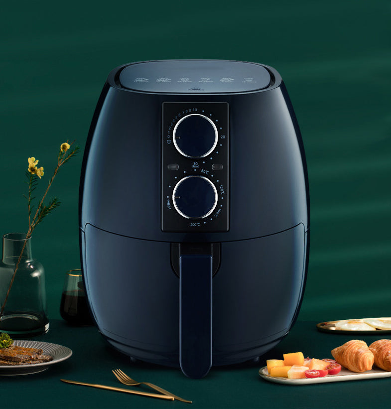 Blue smart air fryer with dual dial controls and 5L capacity on Tampa Home & Garden Store
