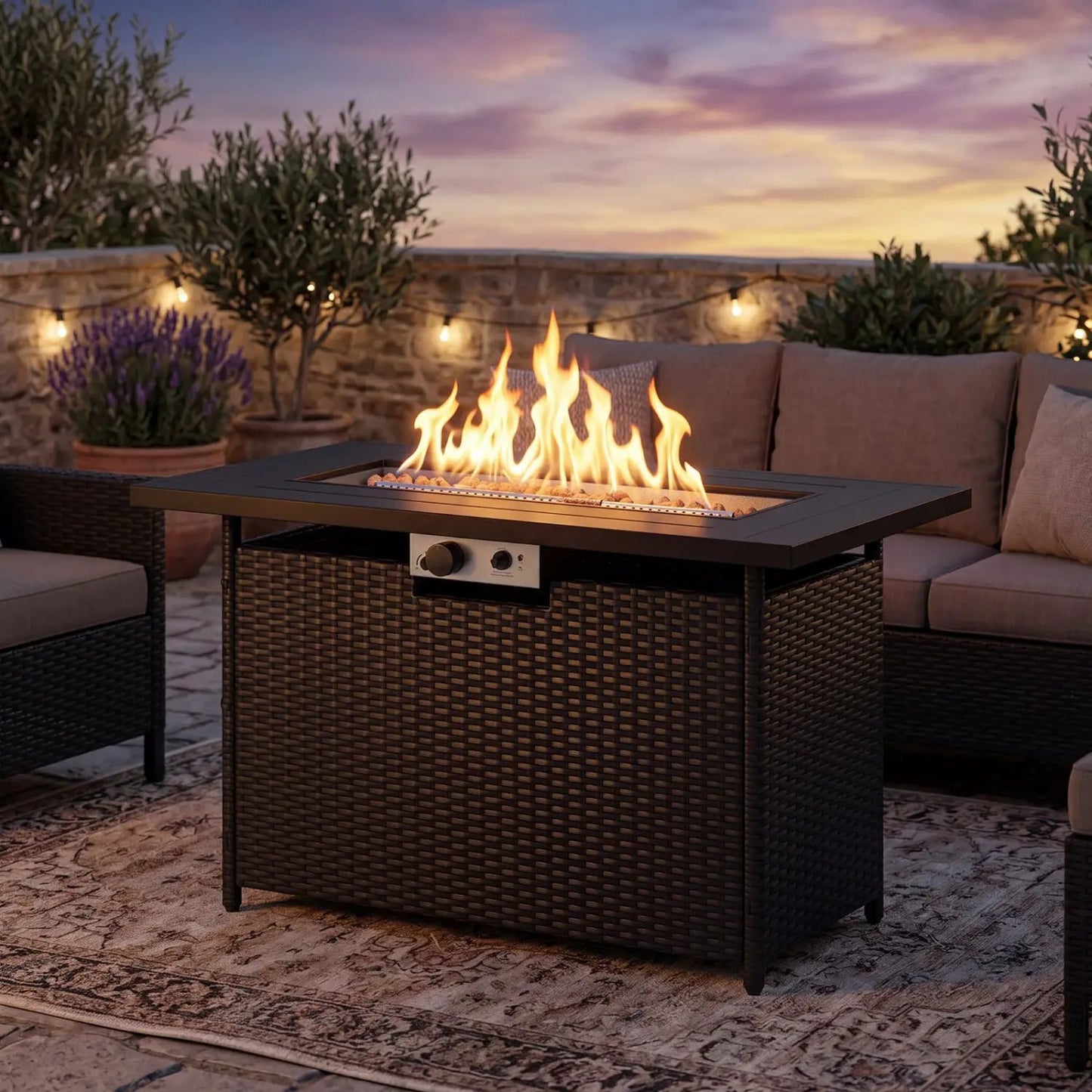 Propane Fire Pit Table with 50,000 BTU Burner